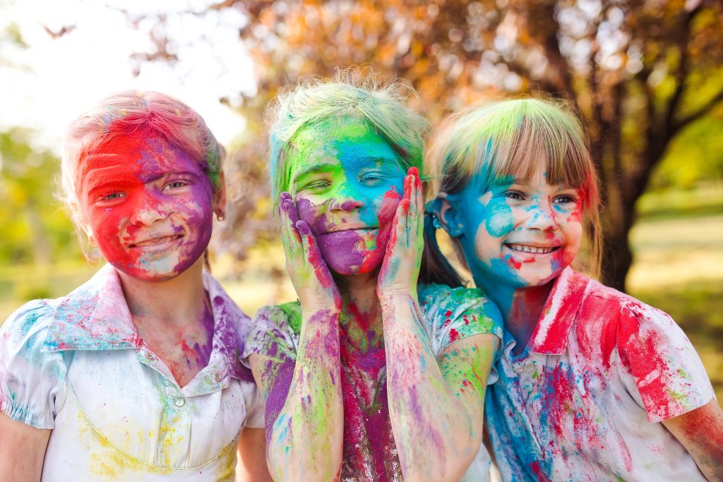 Clean powder paint after Colour Run or Holi Festival